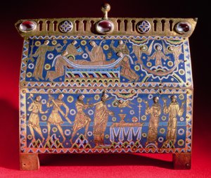 Thomas a Becket (c.1118-70), c.1190 (altın, lapis lazuli ve yarı değerli taşlar) kalıntılarını içeren fıçı by Unbekannt Unbekannt